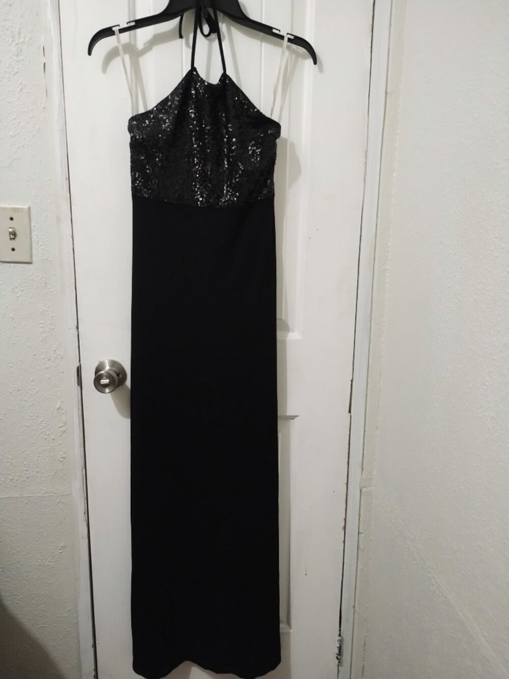 Tommy Bahama Black Sequin Halter Maxi Dress XXS XS Party Holiday Evening Formal